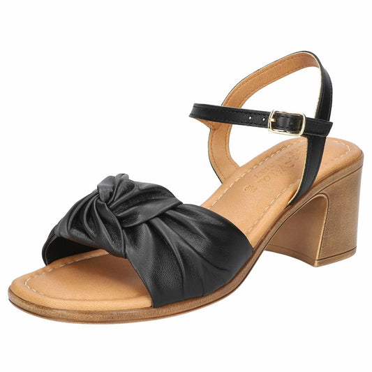 Bella Vita Women's Ave-Italy Heeled Sandal Black Italian Leather Size 10 Narrow