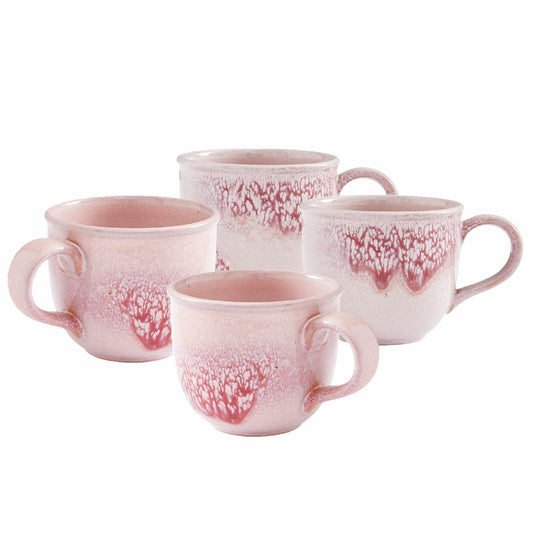Portmeirion Minerals 12oz Stoneware Mug Rose Quartz Set of 4 Microwave Safe