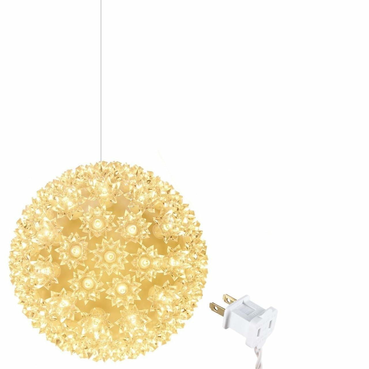 [Like New] Brightown 6" Christmas Outdoor Sphere Lights 100 Clear Bulbs