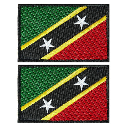 stidsds 2 Pack Saint Kitts and Nevis Flag Embroidered Patches Tactical