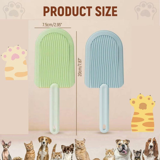 2-Pack Cat Tongue Comb – Silicone Pet Grooming Brush for Cats & Dogs, Blue/Green