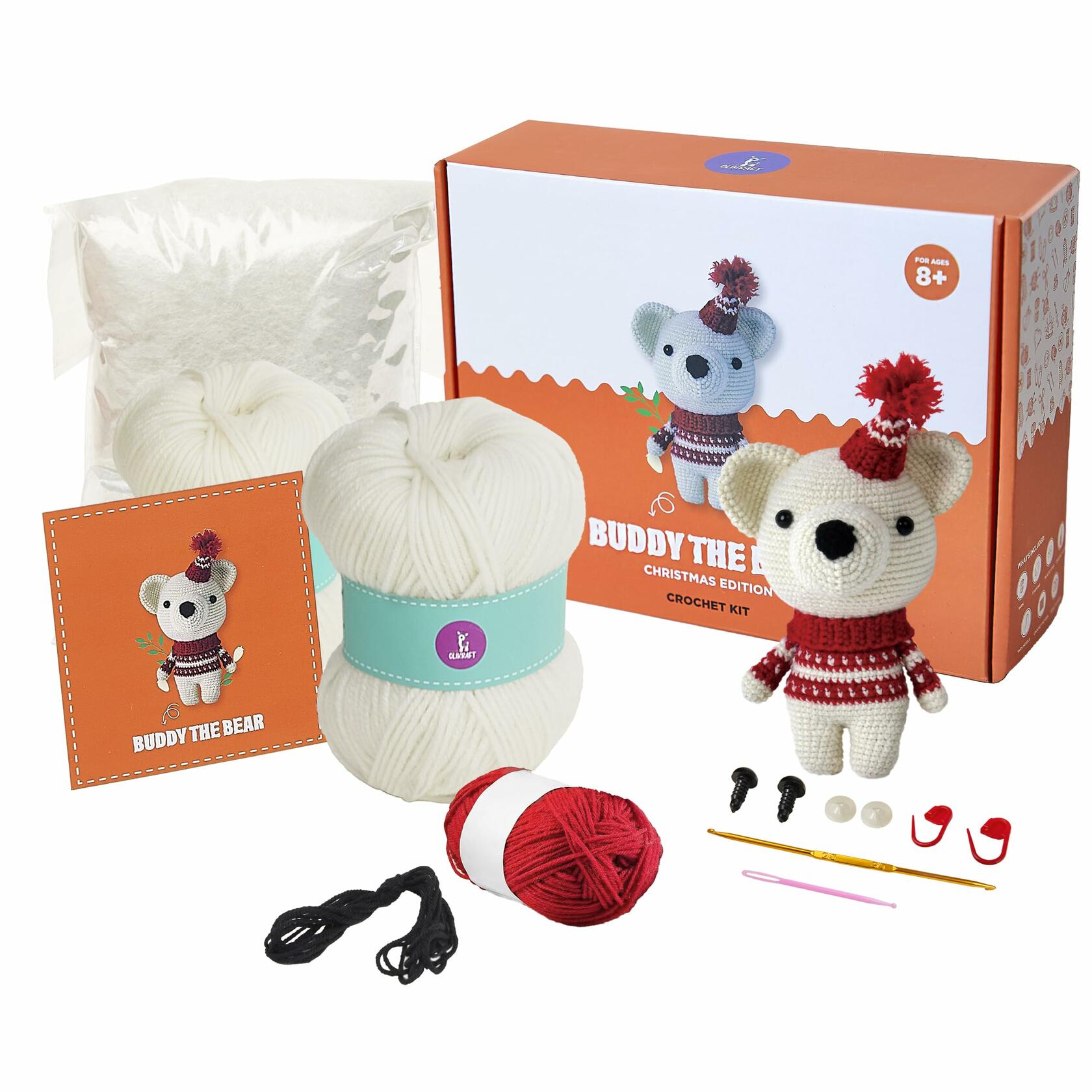 Amigurumi Crochet Kit for Adults Intermediate DIY Craft Bear with Materials