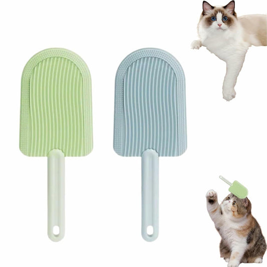 2-Pack Cat Tongue Comb – Silicone Pet Grooming Brush for Cats & Dogs, Blue/Green