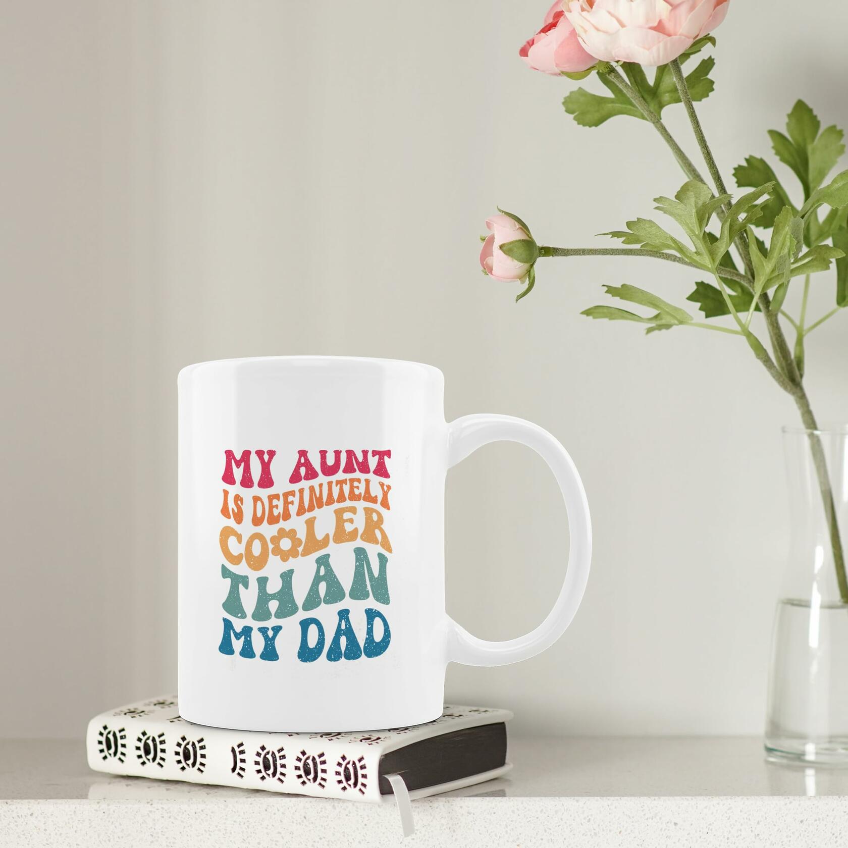 FHUGX Aunt Coffee Mug Ceramic 11oz Retro Preppy Auntie Gift