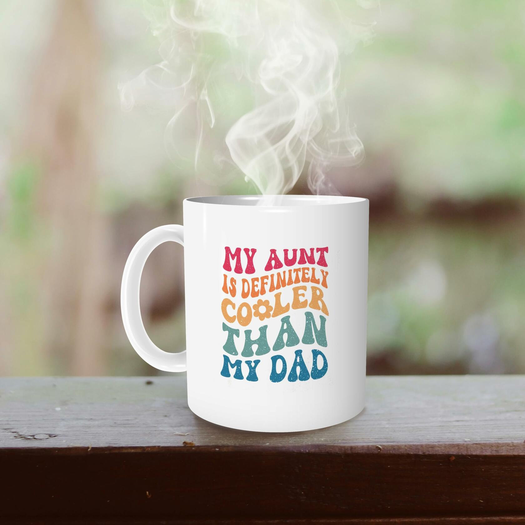 FHUGX Aunt Coffee Mug Ceramic 11oz Retro Preppy Auntie Gift