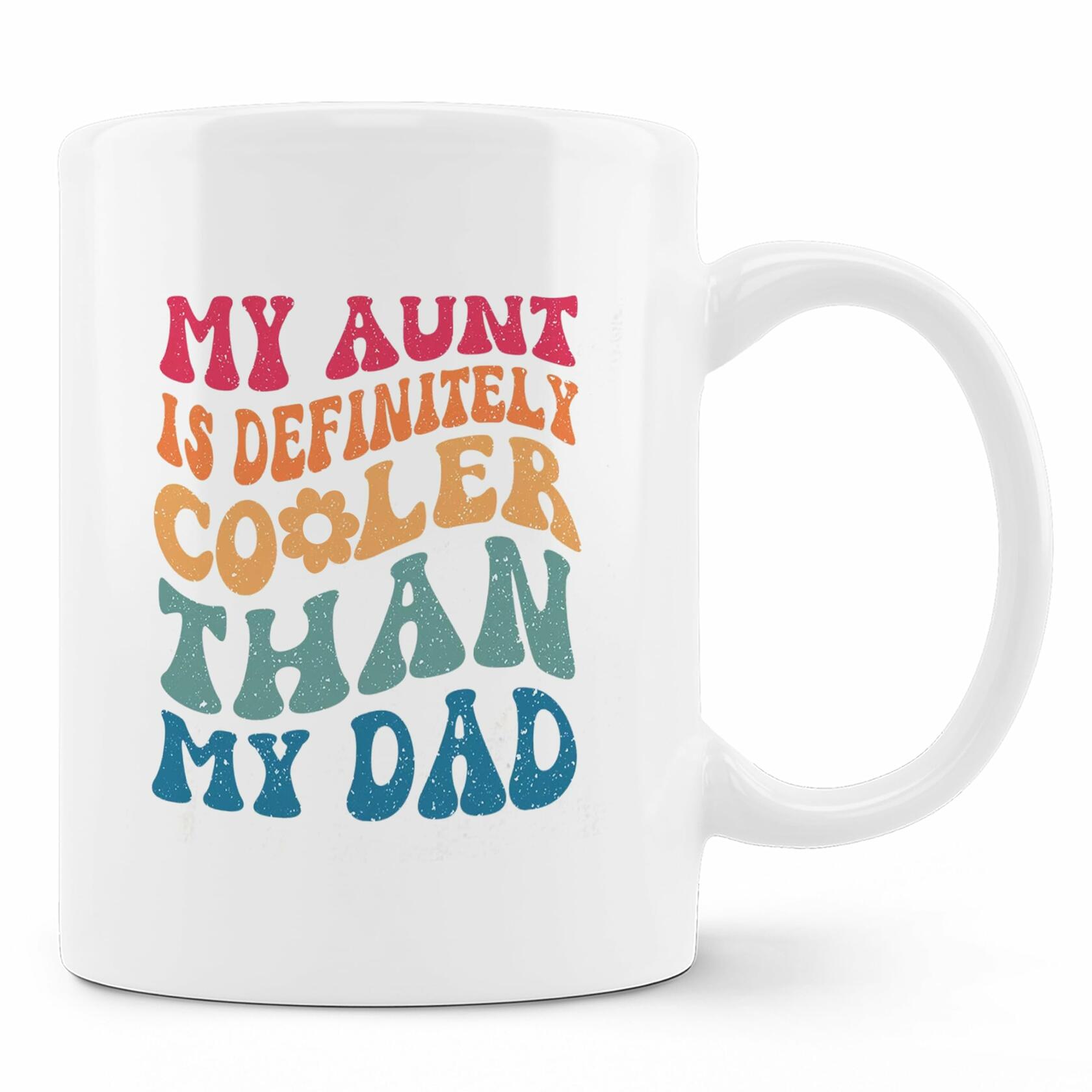 FHUGX Aunt Coffee Mug Ceramic 11oz Retro Preppy Auntie Gift