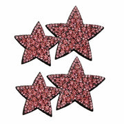 Minason Crystal Star Rhinestone Sew-On Patches Pink 2Pcs Bling DIY Craft