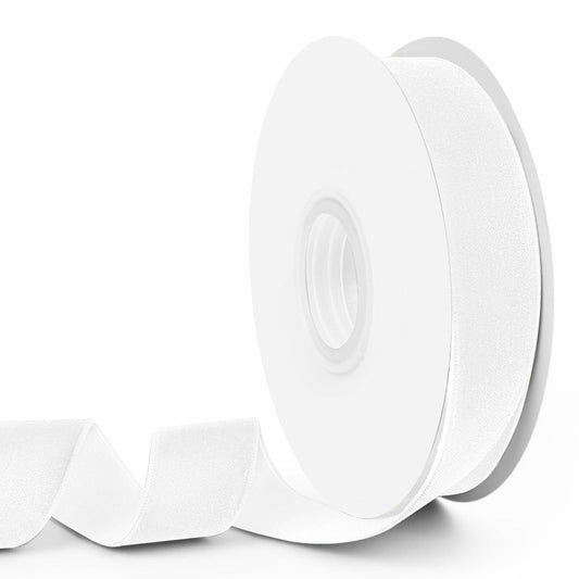 HimBen White Velvet Ribbon 1in x 10yds Vintage Christmas Wedding Crafts