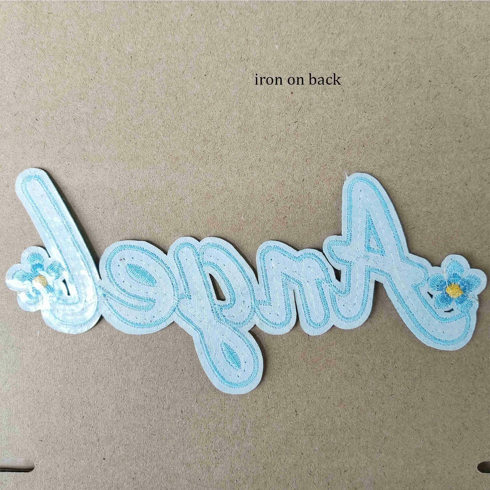 Cute Fashion Big Letters Sequins Patch Angel Girl Bling Iron On Sew On