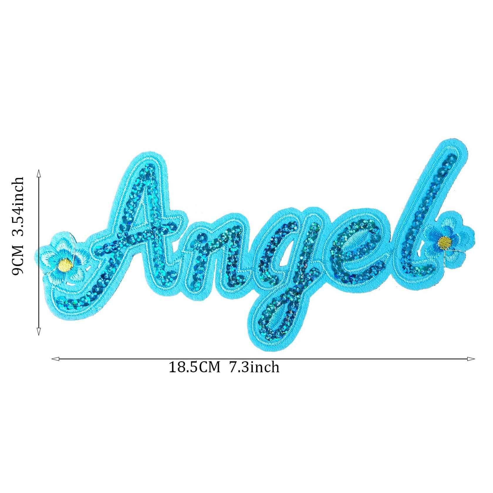 Cute Fashion Big Letters Sequins Patch Angel Girl Bling Iron On Sew On