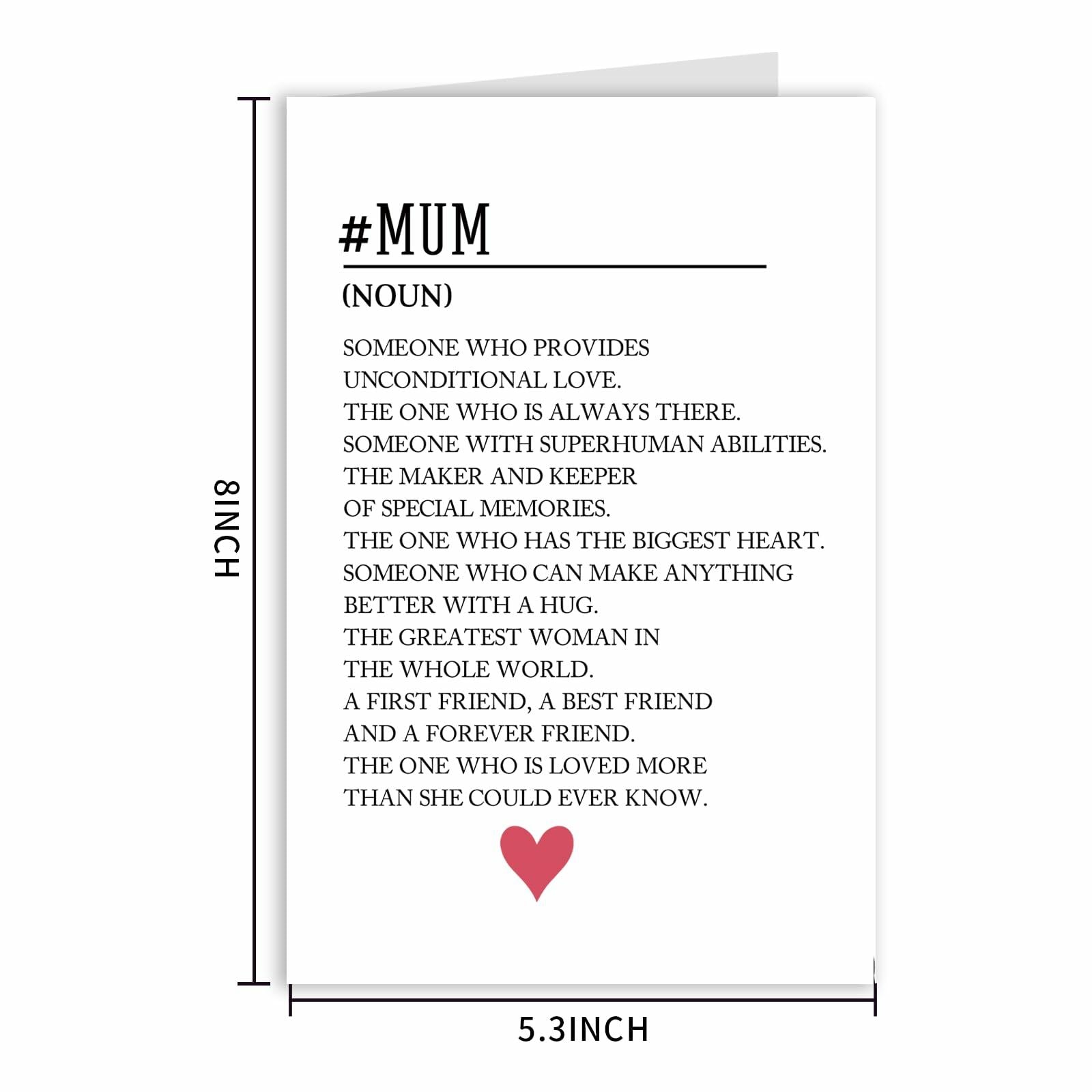 MOCO PAPER Happy Mom Birthday Card Mother's Day Gift Card From Son Daughter