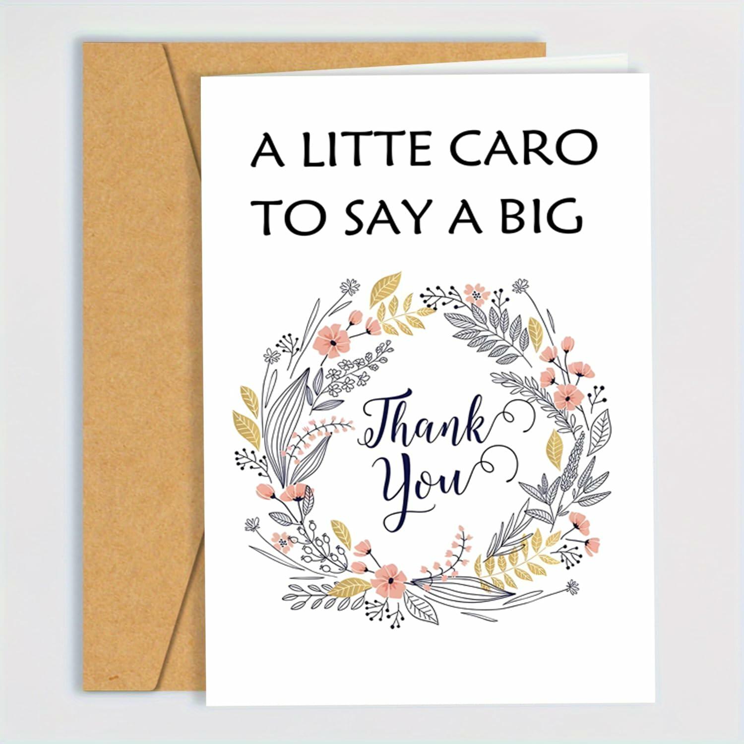 MINGUANGXIXSW Floral Thank You Cards with Kraft Envelopes 8.5x5.5 Inch