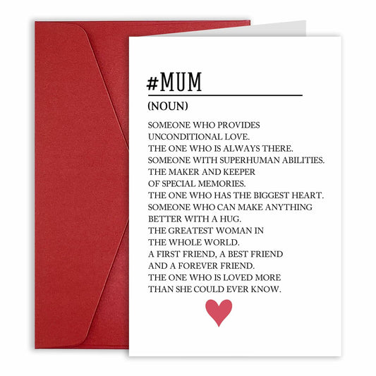 MOCO PAPER Happy Mom Birthday Card Mother's Day Gift Card From Son Daughter