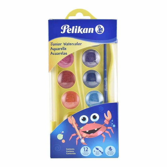 Pelikan Jr. Washable Watercolor & Brush Set 6 Colors (075212US)