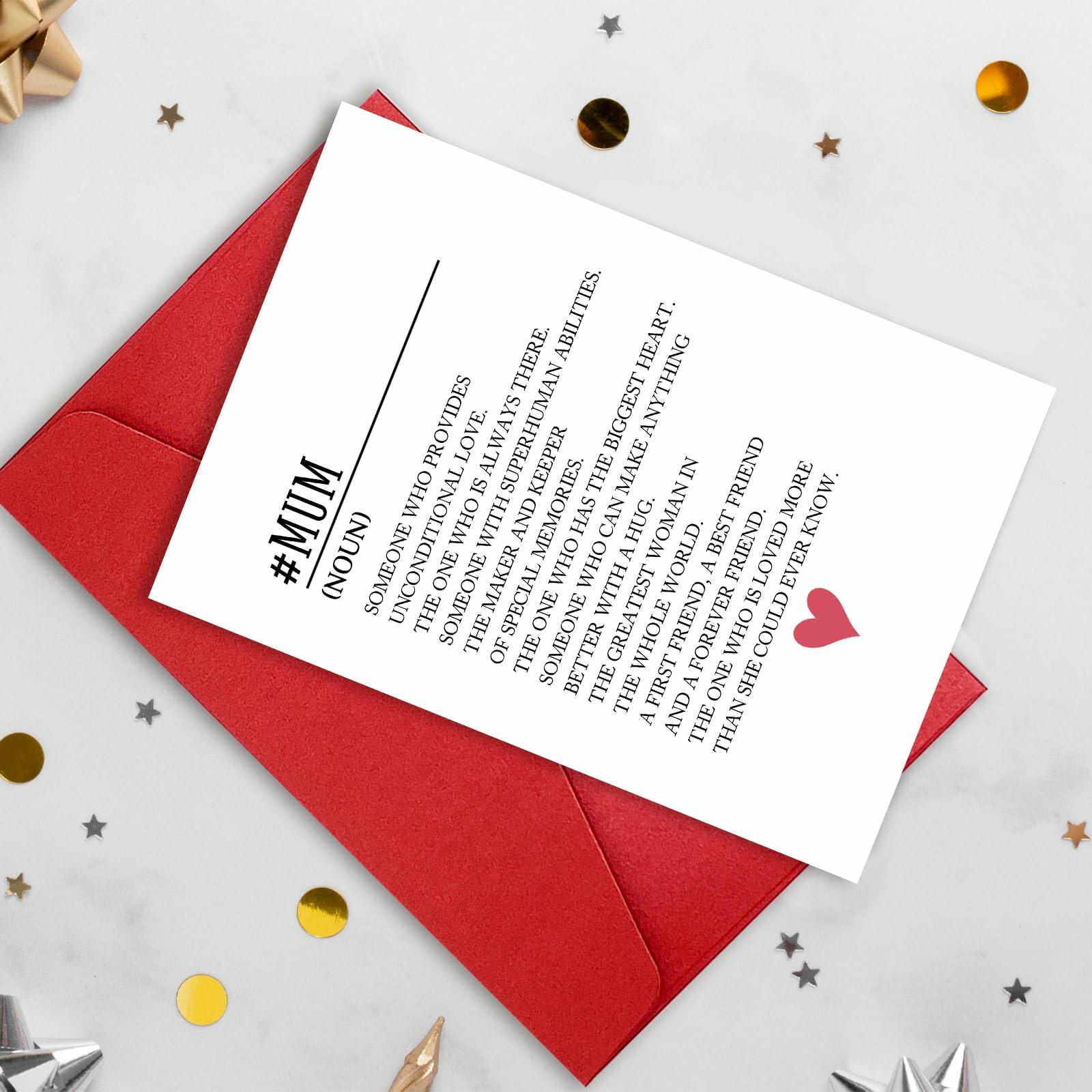 MOCO PAPER Happy Mom Birthday Card Mother's Day Gift Card From Son Daughter