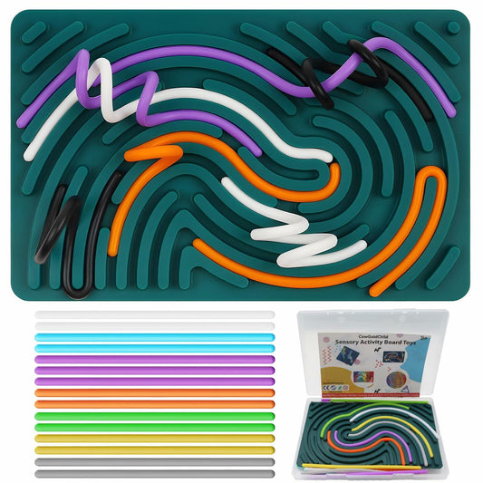 COWGOLDCHILD Silicone Sensory Activity Board Toy Kids 3+ Double-Sided Pad