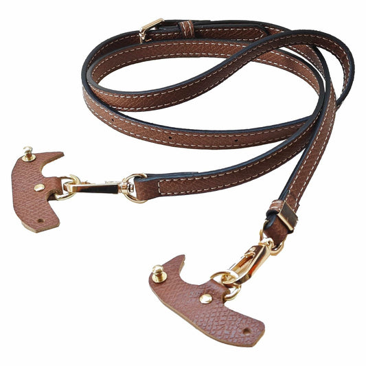 XKE-X Adjustable Leather Handbag Crossbody Strap Brown Gold