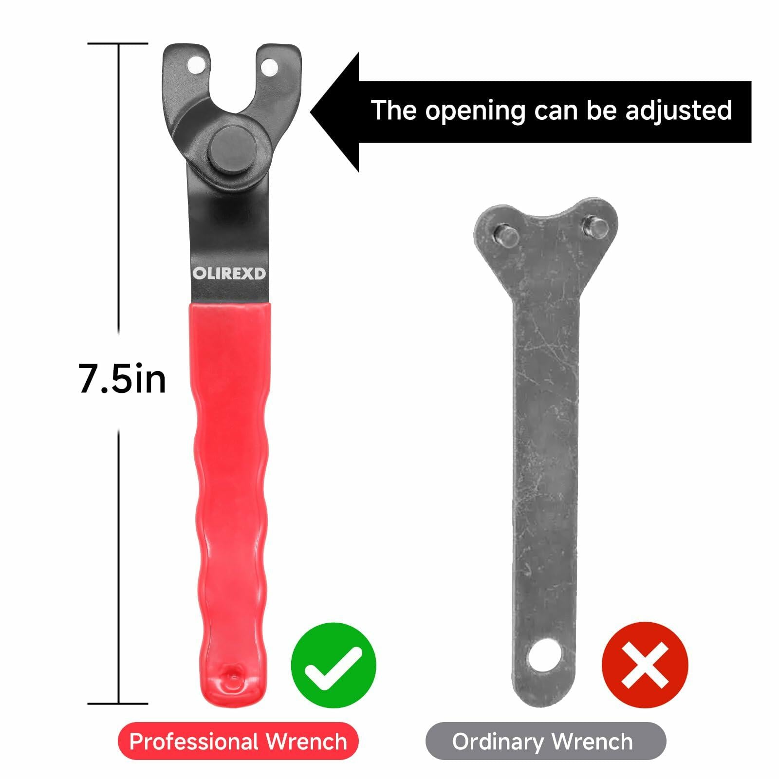 OLIREXD Adjustable Pin Wrench for Angle Grinder Machine Red