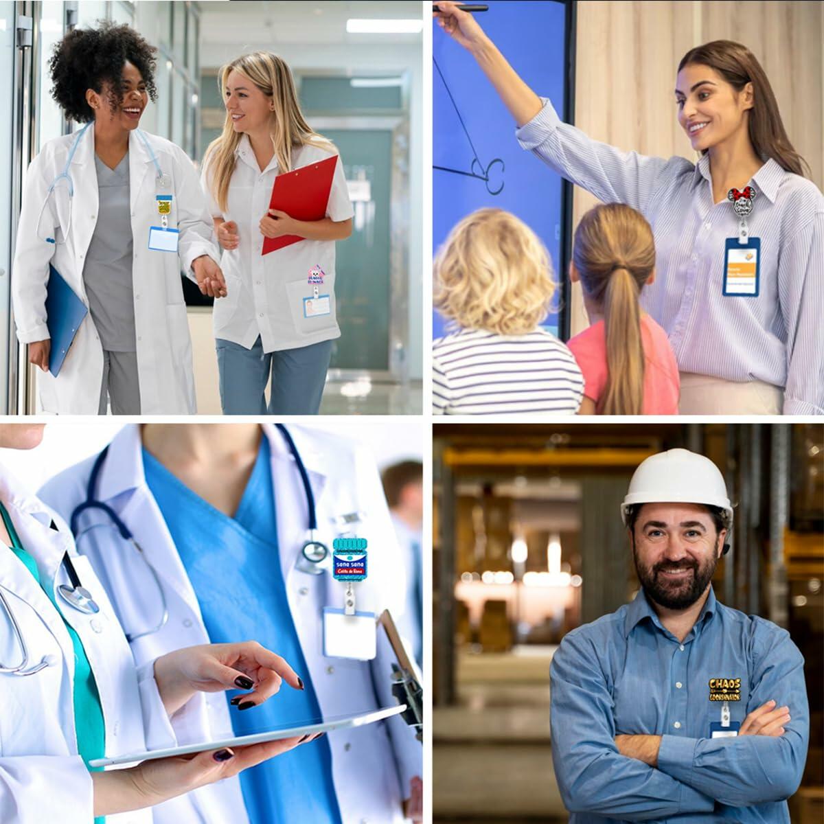 XQLZY Jingle Juice Red Retractable Badge Reel with Shark Clip Glitter