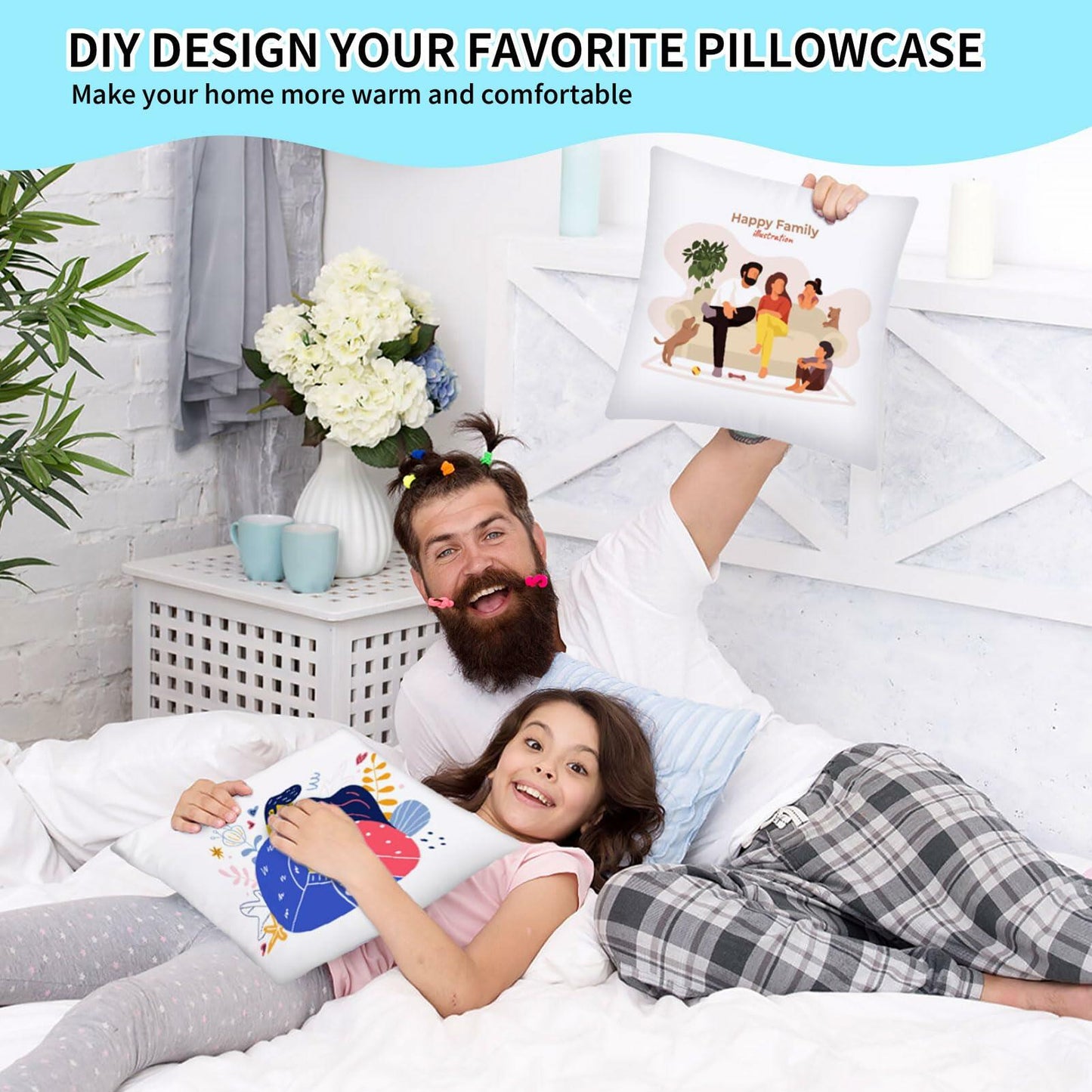 OLSUNOR 16 Pack 17.7"x17.7" White Sublimation Pillow Covers for DIY & Crafts