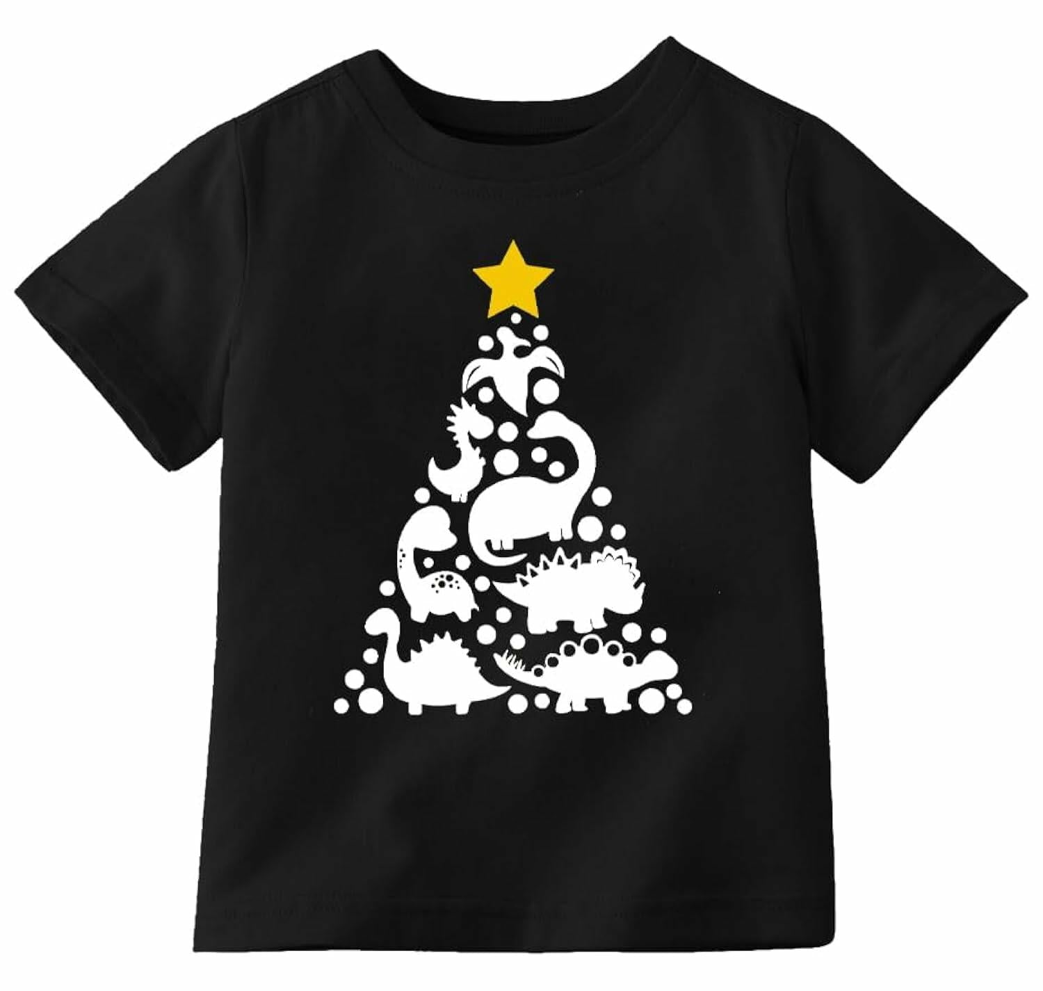 Toddler Kids Reindeer Christmas Short Sleeve Tee Shirt Size M Black