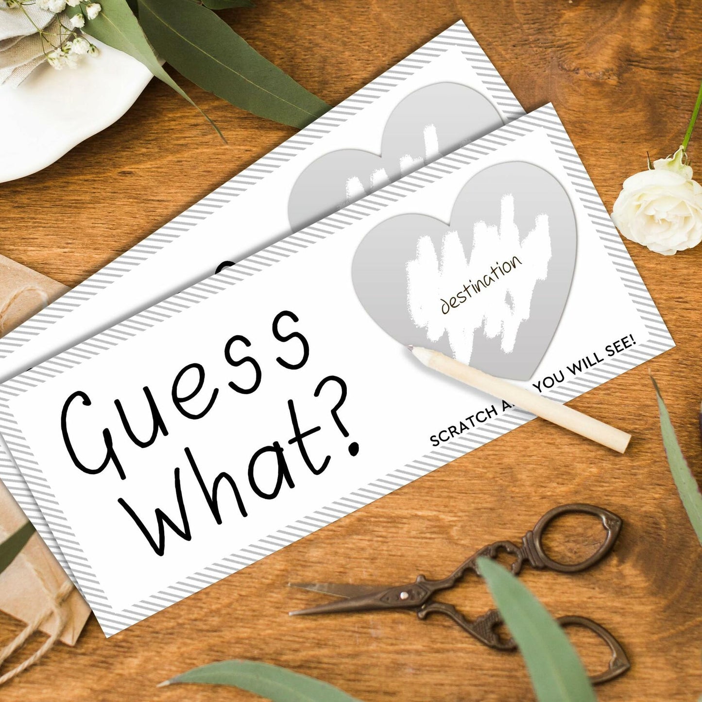 Guess What Surprise Scratch Cards 3x8in Silver 2 Set Personalized Travel Gift