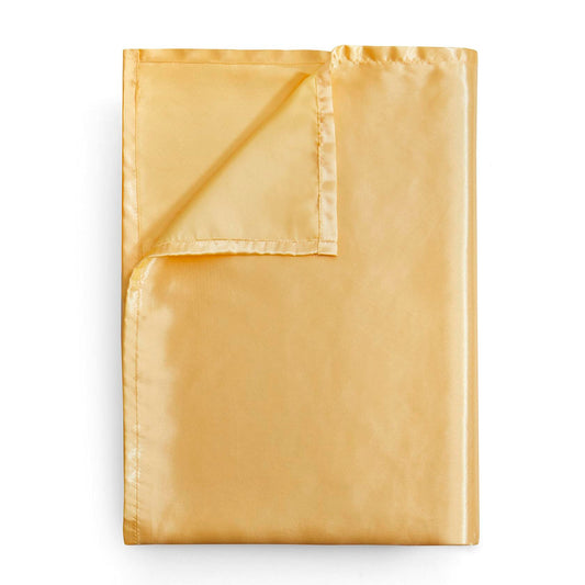 Counfeisly Satin Full Flat Sheet Luxury Silky Soft Bed Top Sheet Gold
