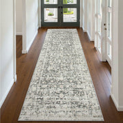 Hedlive Vintage Hallway Runner 2.6x8 Brick Red/White Non Slip Carpet
