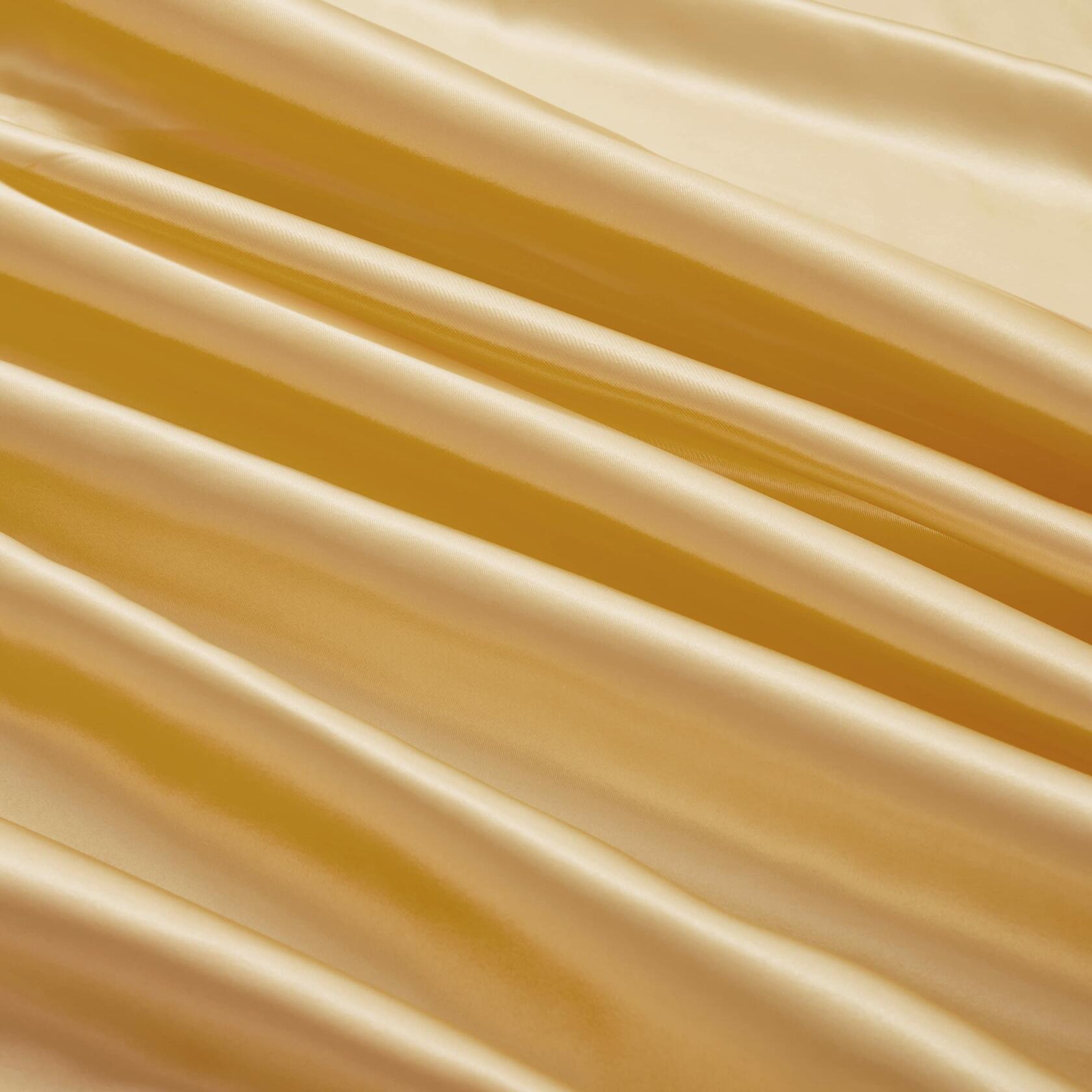 Counfeisly Satin Full Flat Sheet Luxury Silky Soft Bed Top Sheet Gold