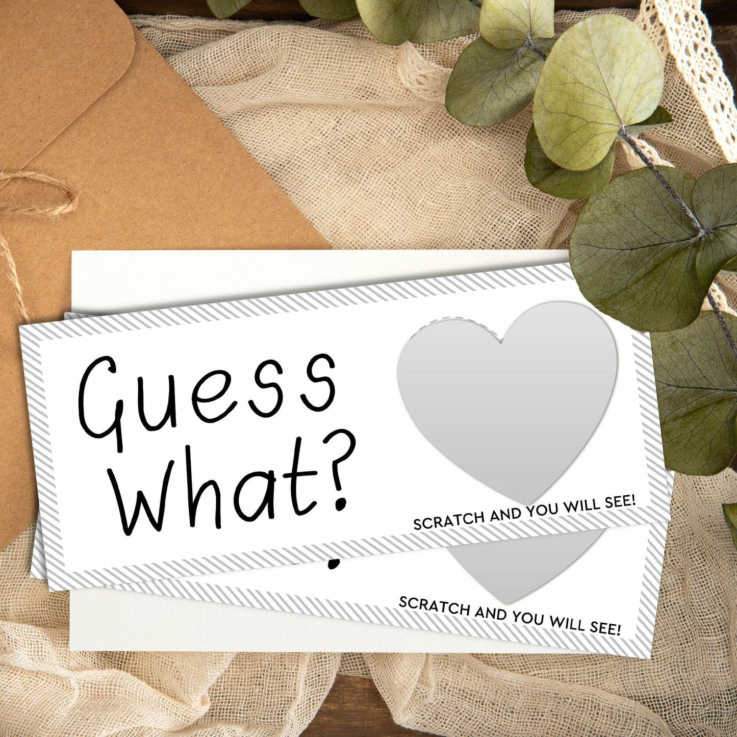 Guess What Surprise Scratch Cards 3x8in Silver 2 Set Personalized Travel Gift