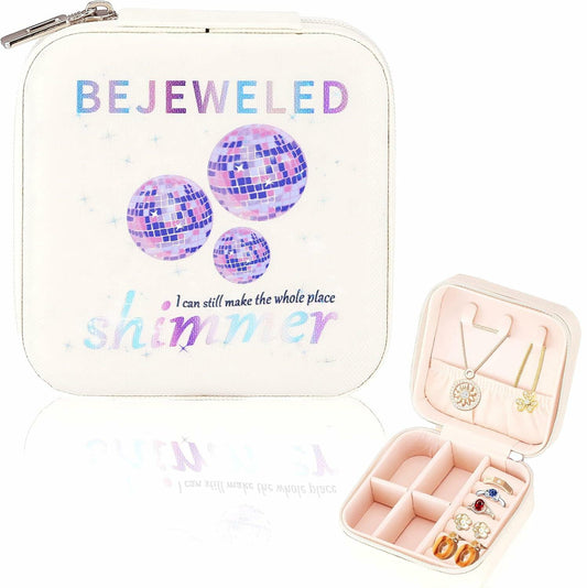 Sincerez Jewelry Box Small Portable Organizer Rings Necklaces Black