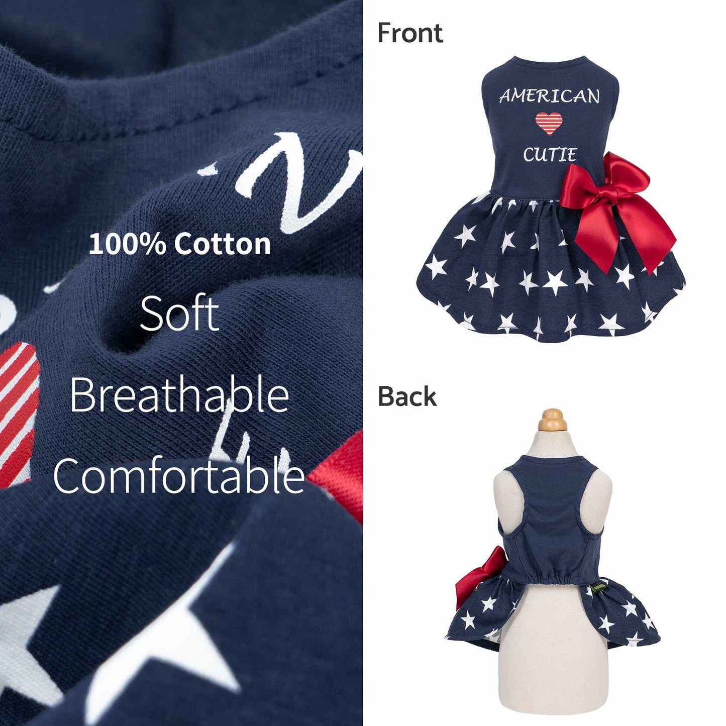 Fitwarm 100% Cotton Holiday Make A Wish Dog Dress Black XXS Size XXS