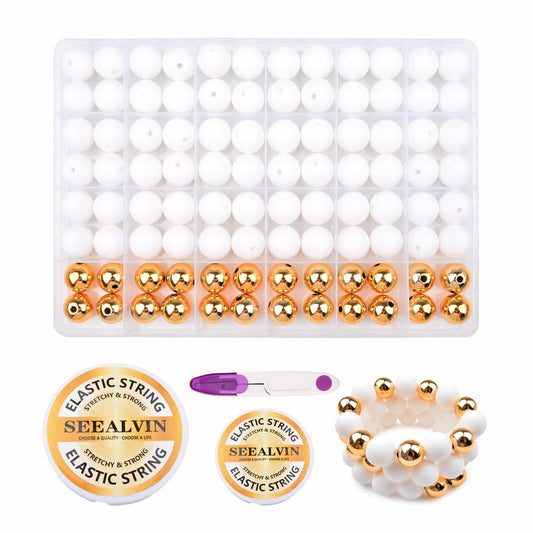 96PCS Silicone Beads Kit 15mm Round Rubber Beads 2 Colors DIY Crafts