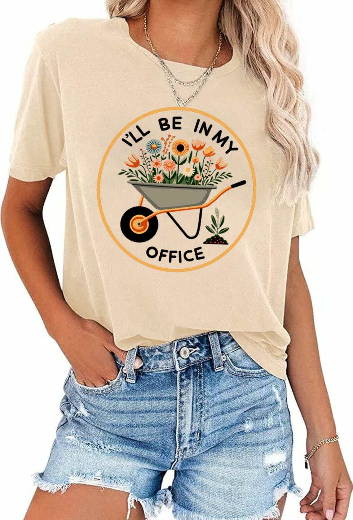 Hoeing Ain't Easy Women's Gardening T-Shirt Floral Garden Lover Gift Cyan Size