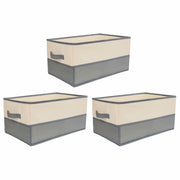 Fabric Storage Bins 3 Pack Large Collapsible Baskets with Handles Gray