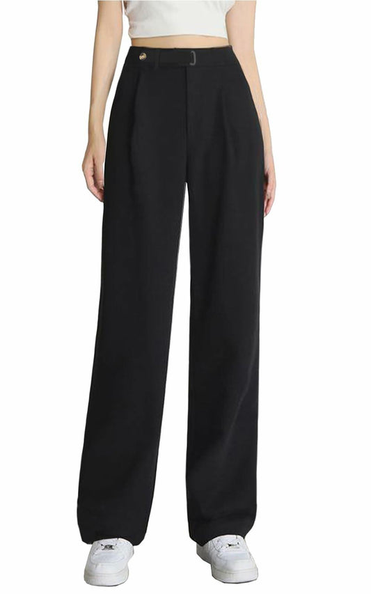 SANGTREE Womens Wide Leg Dress Pants Elastic High Waist Black Size Large