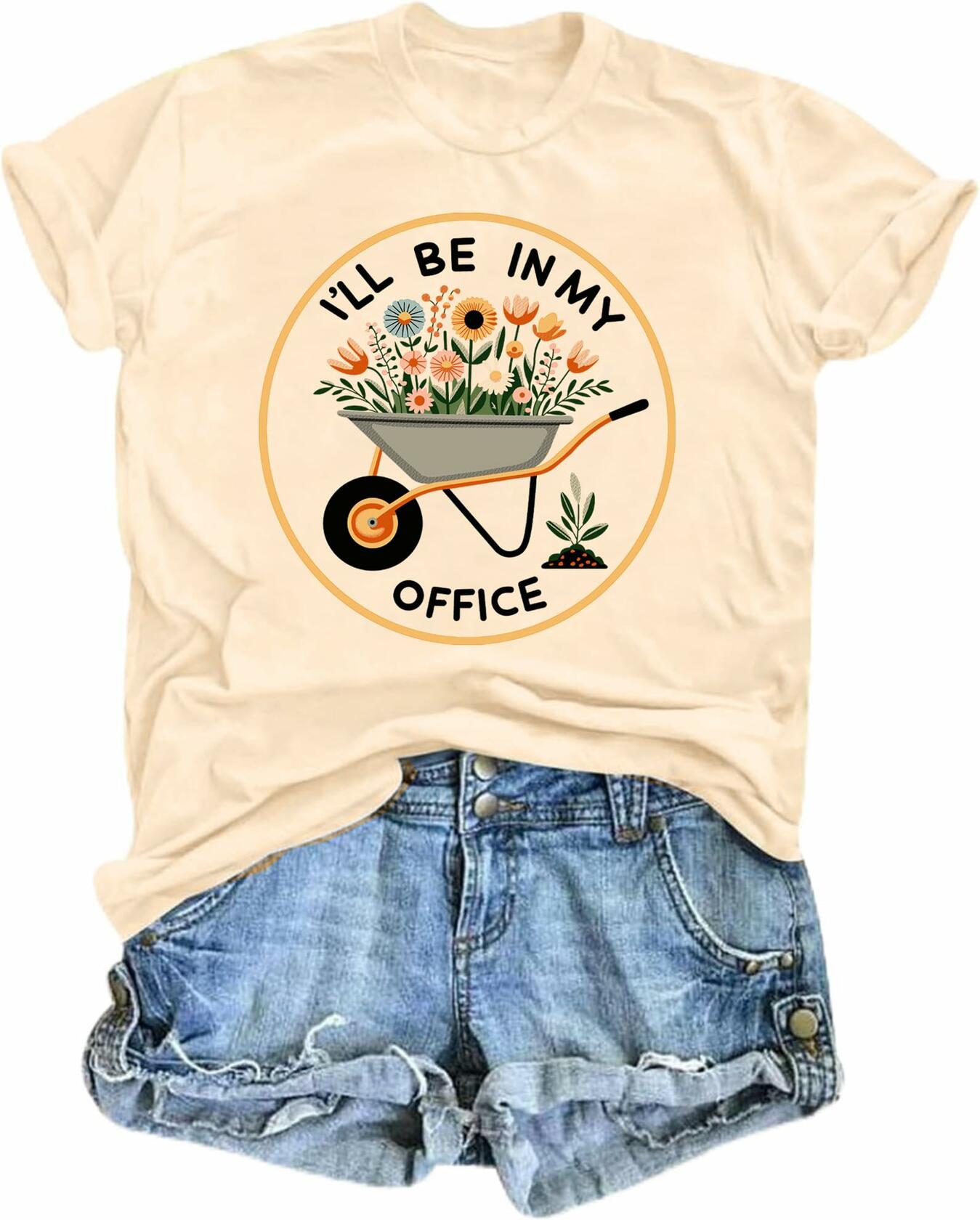 Hoeing Ain't Easy Women's Gardening T-Shirt Floral Garden Lover Gift Cyan Size