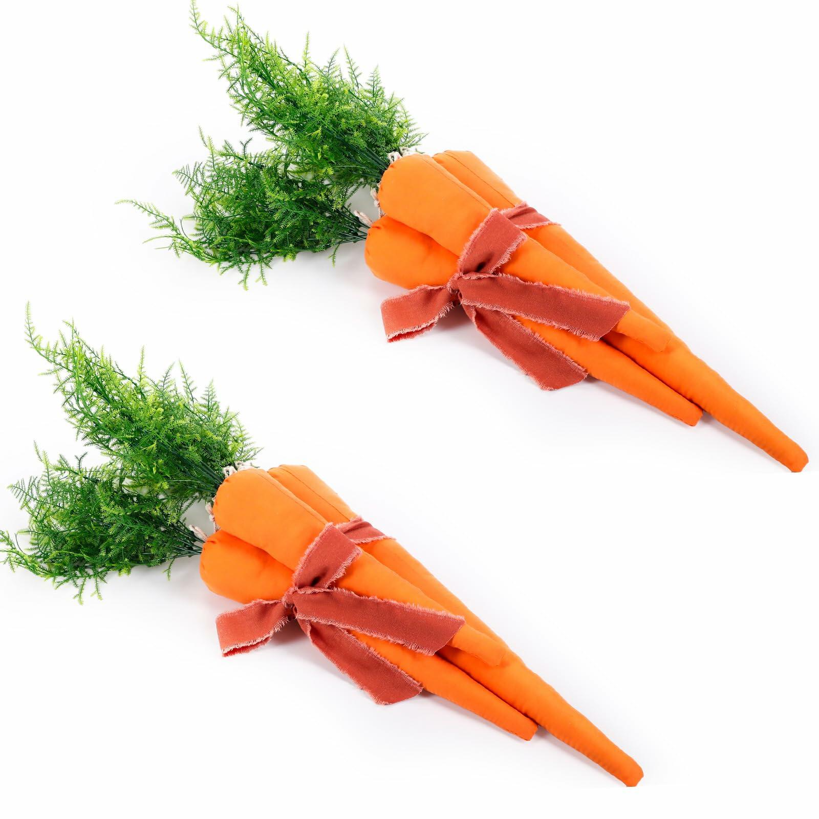 Easter Artificial Carrots Decor Large Fabric Set 6 Pcs 17.7'',13.7'',11.8''