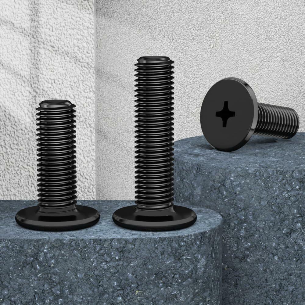 TESILANG M1.6x2mm Computer Screws Motherboard Standoffs Kit 50pcs Black