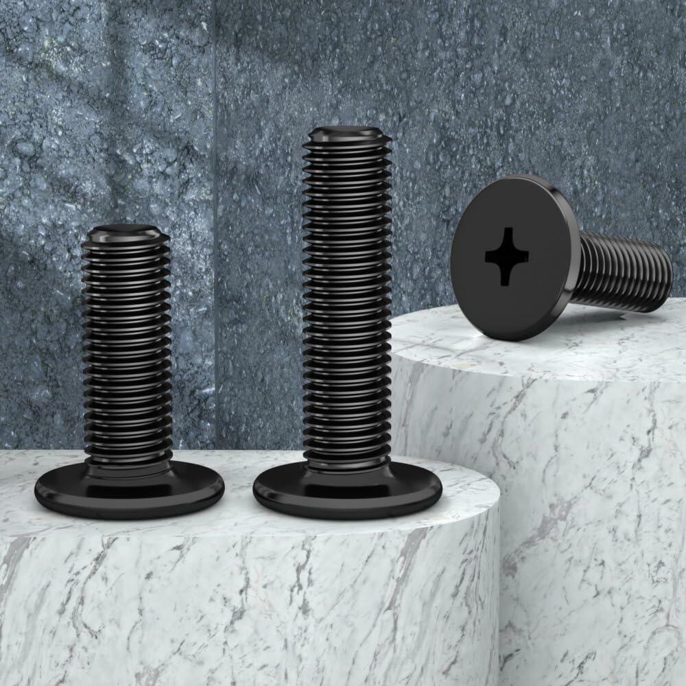 TESILANG M1.6x2mm Computer Screws Motherboard Standoffs Kit 50pcs Black