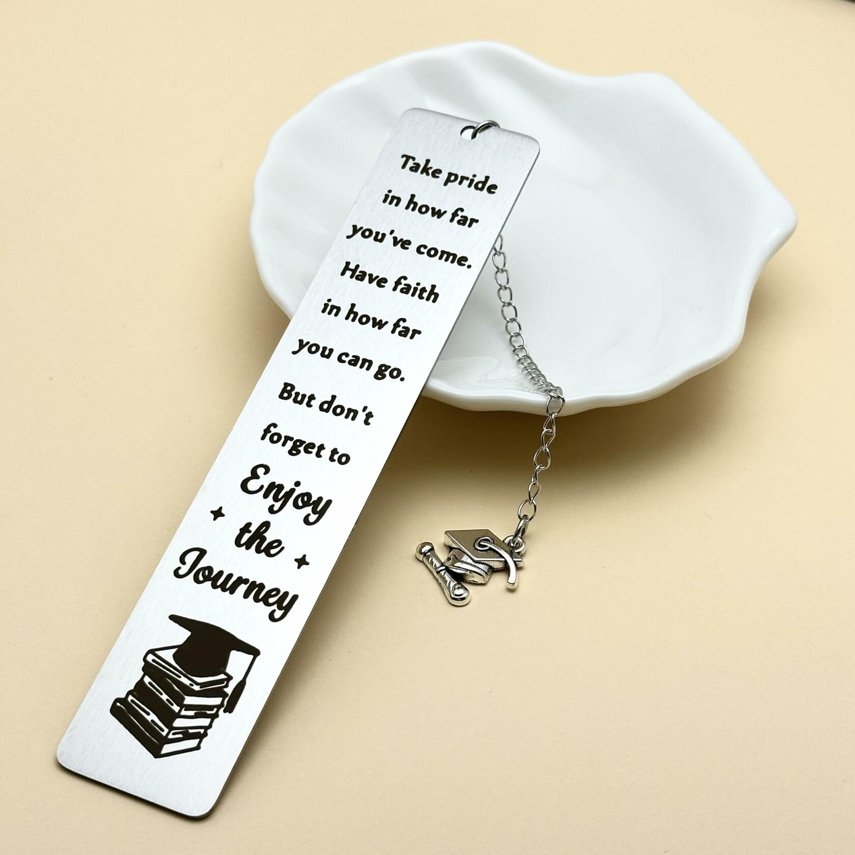 LovizoL Graduation Bookmark 2025 Silver Stainless Steel 1 Pack 1.5x5.12"