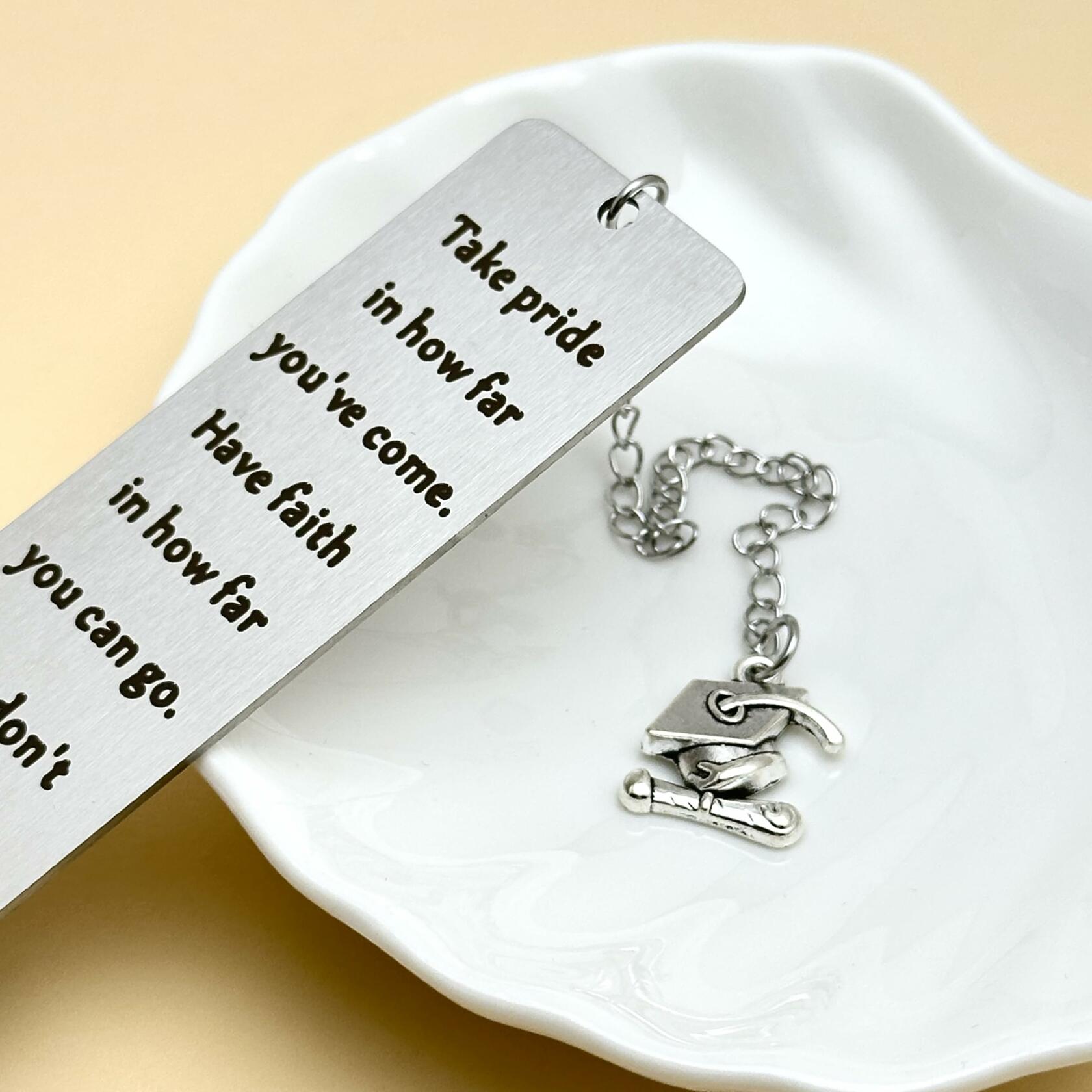 LovizoL Graduation Bookmark 2025 Silver Stainless Steel 1 Pack 1.5x5.12"