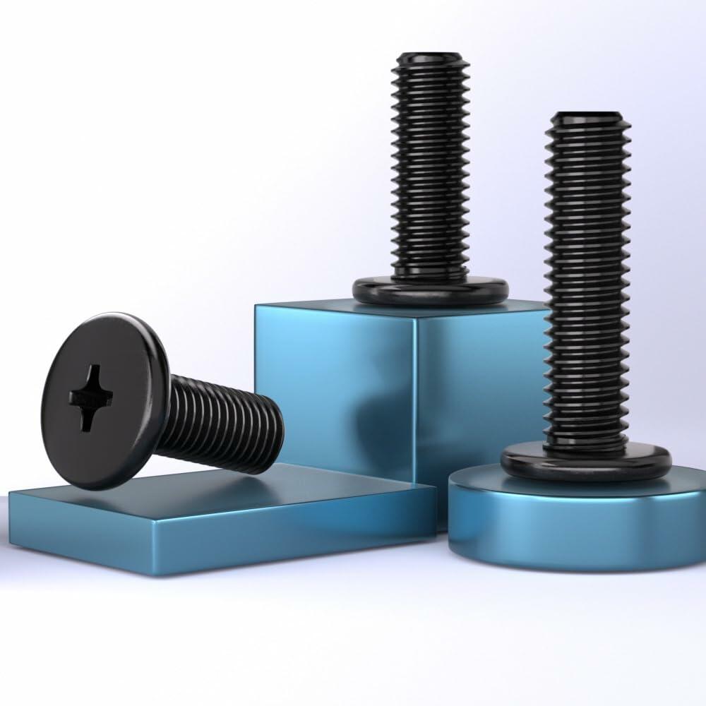 TESILANG M1.6x2mm Computer Screws Motherboard Standoffs Kit 50pcs Black