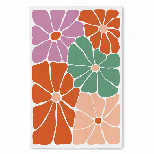 OFJE Boho Abstract Floral Kitchen Towels Set of 2 16x24 Bathroom Decor