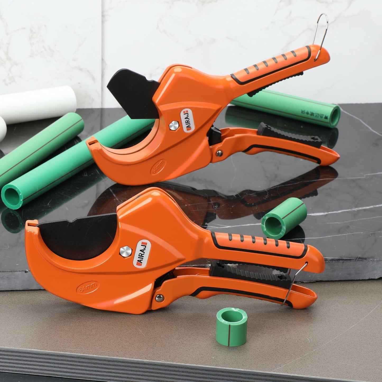 [Like New] AIRAJ Ratcheting PVC Pipe Cutter 1-5/8" SK5 Steel Blade Plastic Pipes