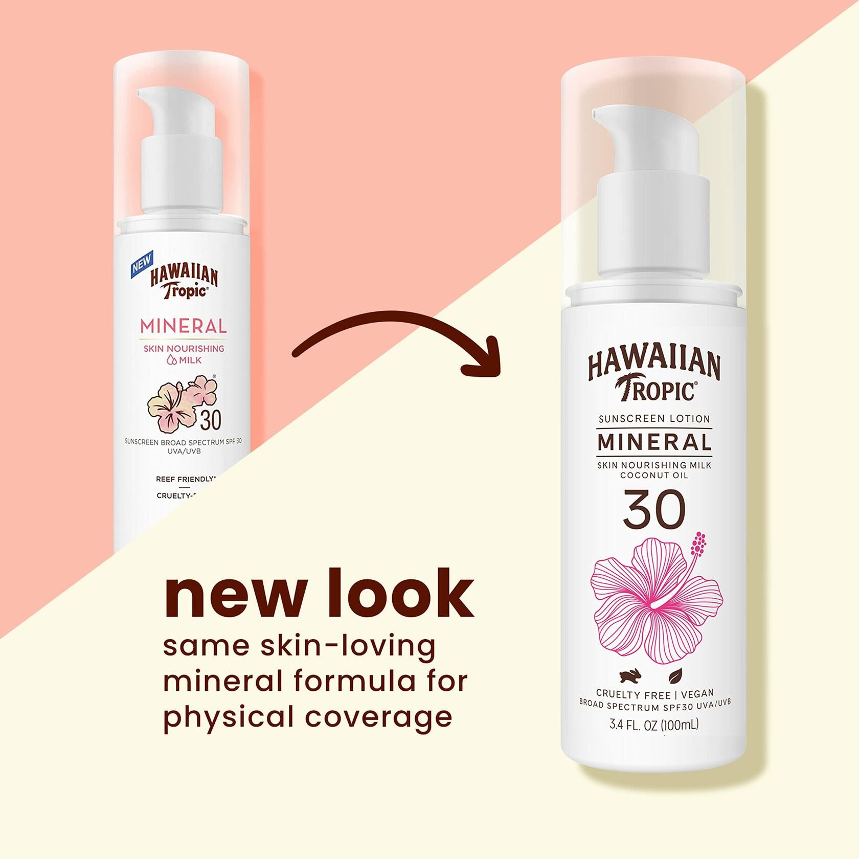 Hawaiian Tropic Mineral Sunscreen Lotion SPF 30 3.4oz Travel Size