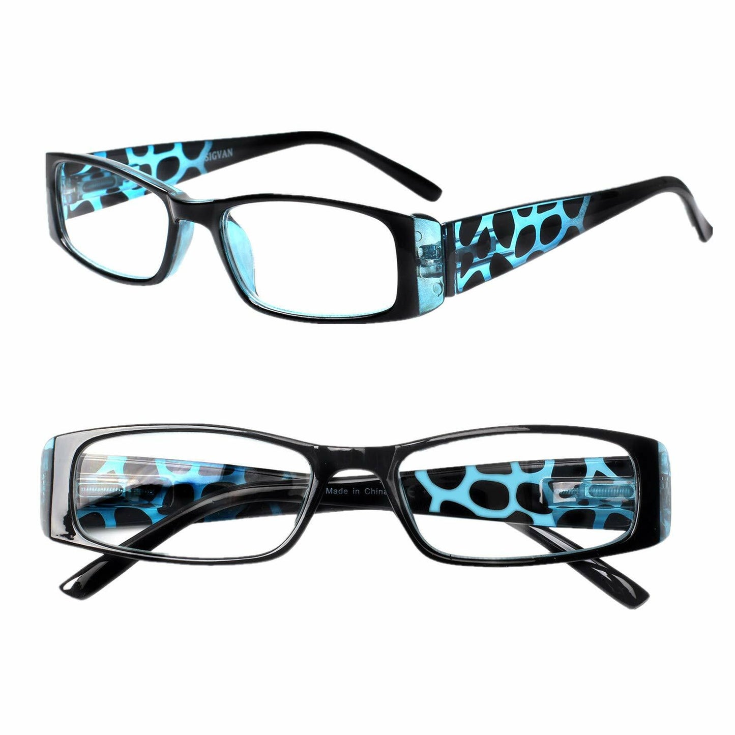 [Like New] 5 Pack Spring Hinge Reading Glasses Rectangular Multicolour 2.25 Power