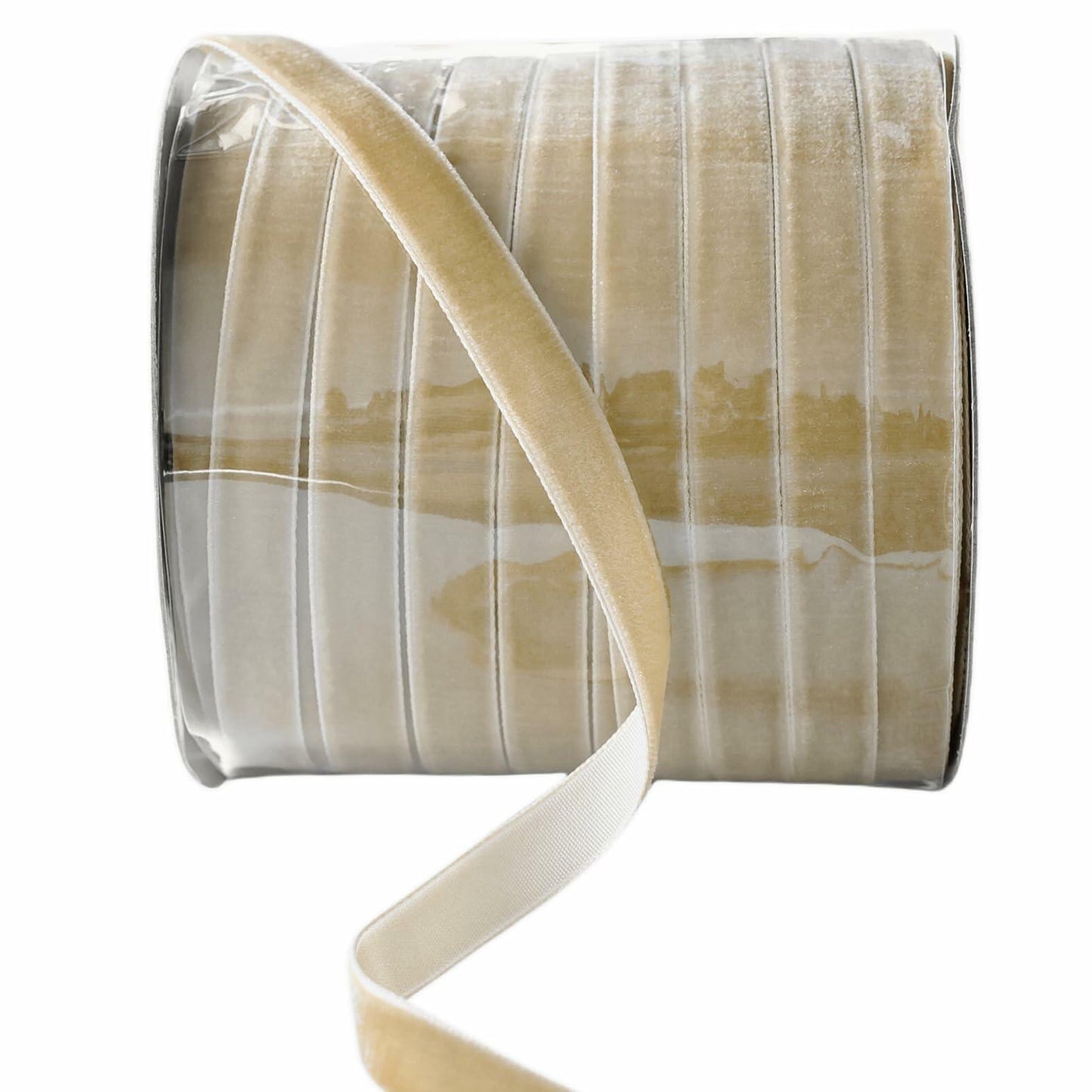 Abbaoww Velvet Ribbon 5/8 Inch 50 Yards Camel Single Face Velvet