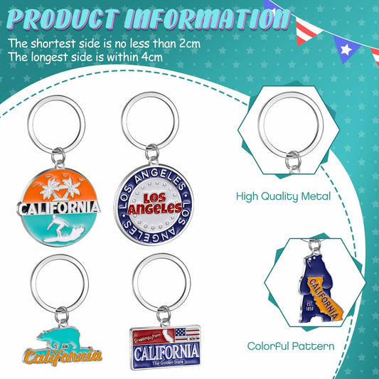 Landical 12 Pcs Los Angeles Souvenir Metal Keychain Bottle Opener CA Gift