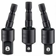 3Pcs Socket Adapter Set 1/4" 3/8" 1/2" Rotatable Impact Grade Drill Bits